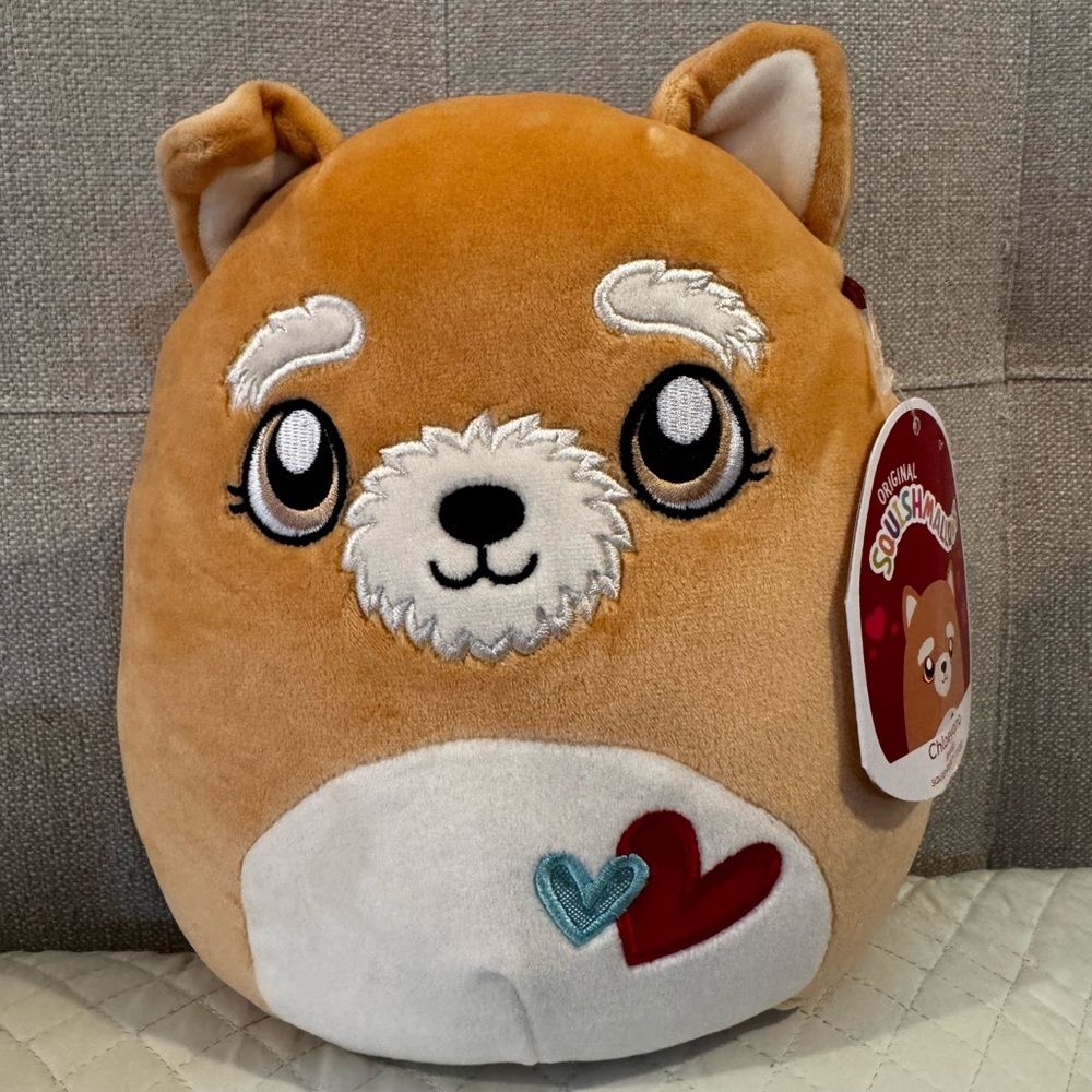 Squishmallow 8” Valentine Day Chloeyana 2022 Dog Puppy Hearts Plush